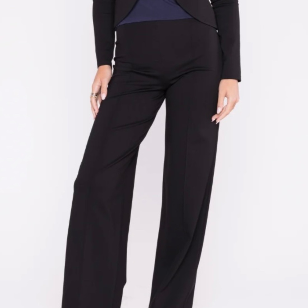 Riley Rader Black Ponte Knit Straight Leg Pant